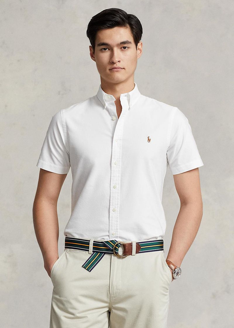 ポロ ラルフ ローレン シャツ メンズ 白 スリム フィット Oxford JWEHP9130